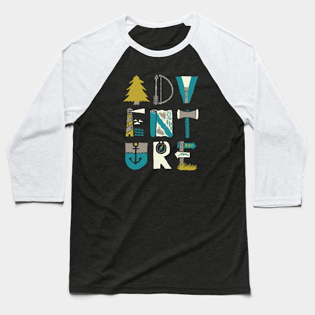 Adventure Awaits Baseball T-Shirt by WMKDesign